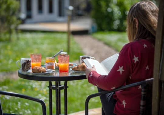 Breakfast at glamping pod