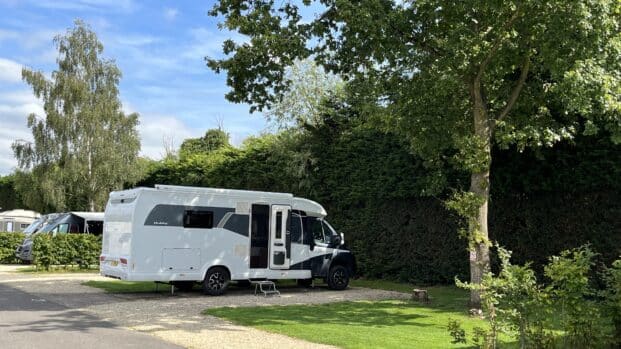 All pitches are hard standing with electricity included at Briarfields, Cheltenham