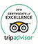 Certificate of Excellence Winner 2018 on Tripadvisor (5 circles)