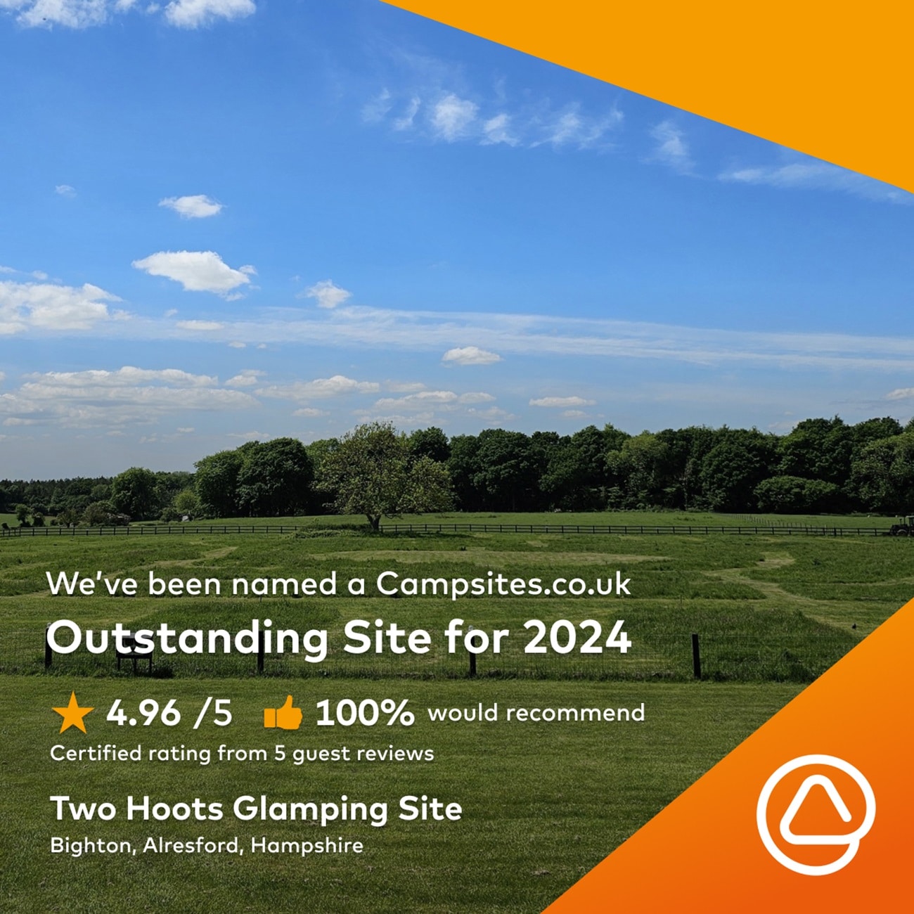 2024 Top 150 UK sites as recognised by Campsites